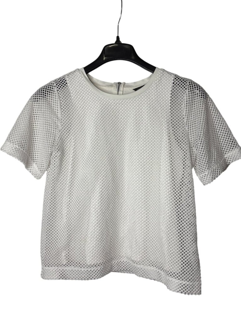 Banana Republic Top Size M Mesh Overlay White Zipper in Back